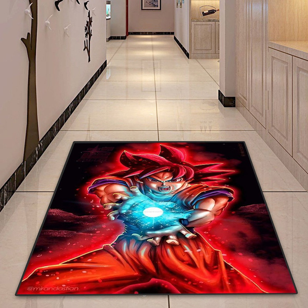**Dragon Ball Z Glass Circle Velboa Floor Rug Carpet Room Doormat Non-slip Mat A 