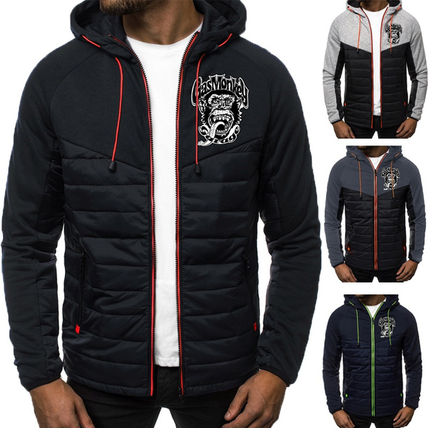 Chaqueta con cremallera de alta calidad para hombre, chaquetas de moda de  invierno de otoño, abrigos acolchados de moda de invierno, abrigos con  capucha para adolescentes y hombres | Wish