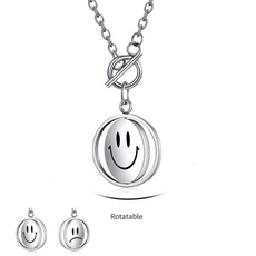 smileyface, Steel, cryingfacenecklace, Stainless Steel