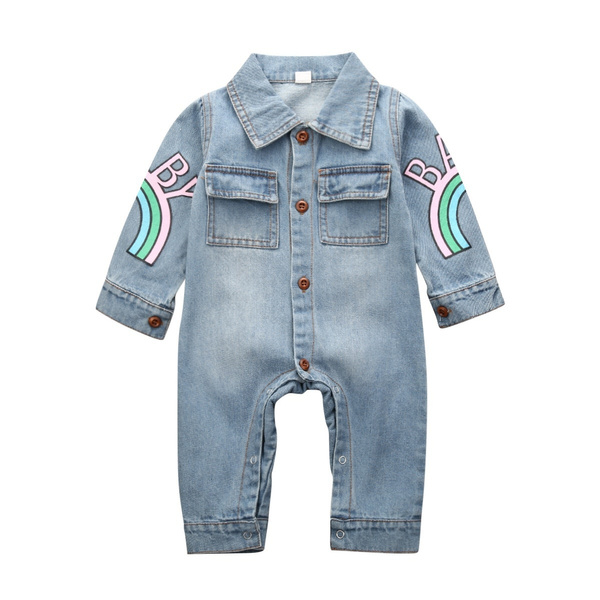 Generic Baby Girl Romper Jumpsuit Bodysuit Denim Outfit One-Piece | Jumia  Nigeria