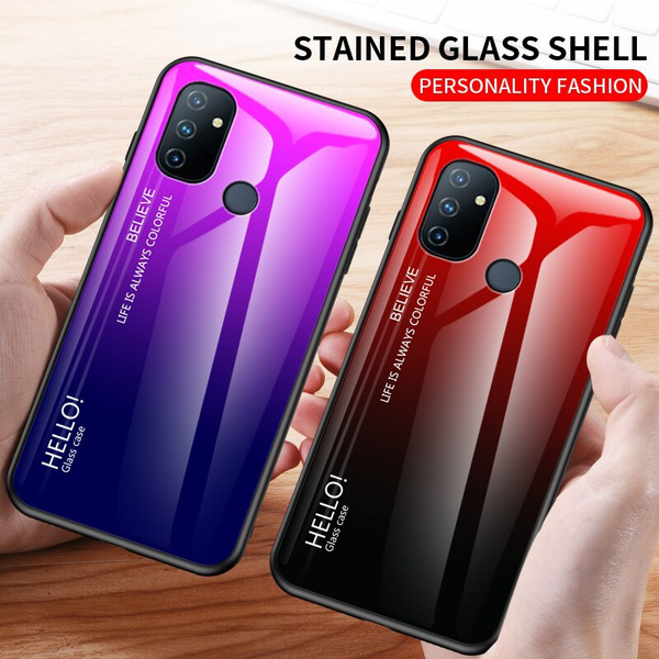 For Oneplus Nord N10 5g Case Luxury Gradient Tempered Case Soft Tpu Frame Cover For Oneplus Nord N100 One Plus Nord N10 Phone Cases Shockproof Funda Wish