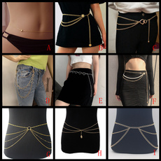 belts for dresses, gold, Metal, Chain