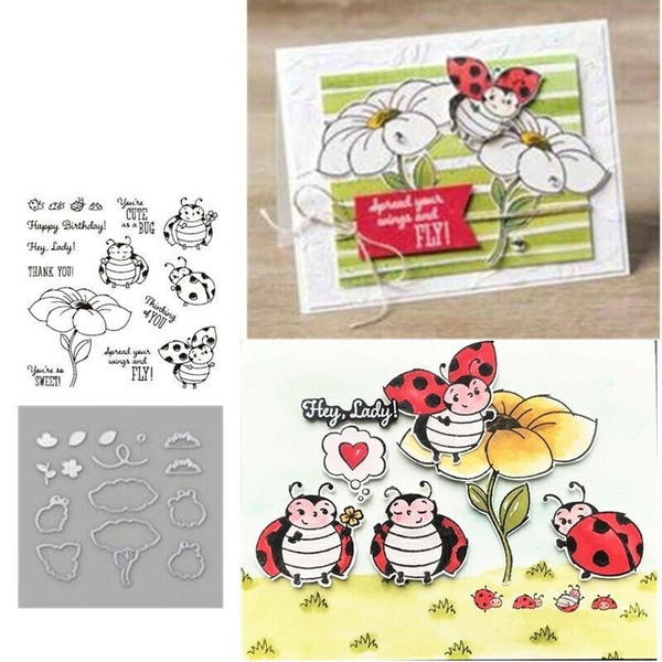 Little Ladybug Metal Dyes and Stamps Stencils for DIY Scrapbooking Album 