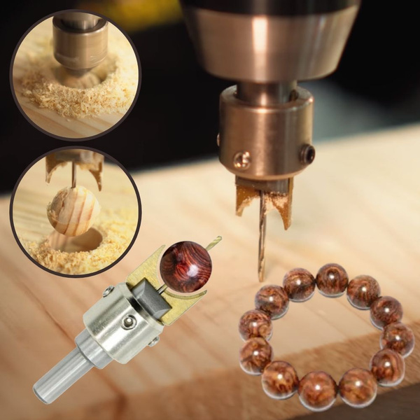 Gentlecairn Wooden Beads Drill Bit 6/8/10/12mm 4pcs Buddha Beads Maker Woodworking Milling Cutter Router Bit DIY Crafting Necklace Bracelet Making