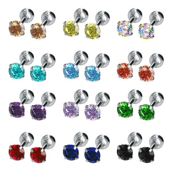 Dropship 10 Pairs 20G Stainless Steel Multicolor Crystal Ball Cartilage  Stud Earrings Set For Women Girls Sensitive Ears With Screw On Backs 4/6/8MM  to Sell Online at a Lower Price