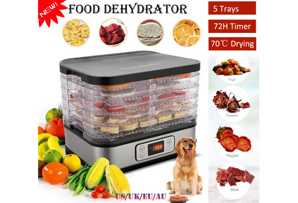 Professional Electric Multi-Tier Food Preserver,250W Food Dehydrator Machine,  Jerky Dehydrator with Timer, Five Tray And LCD Display Screen 