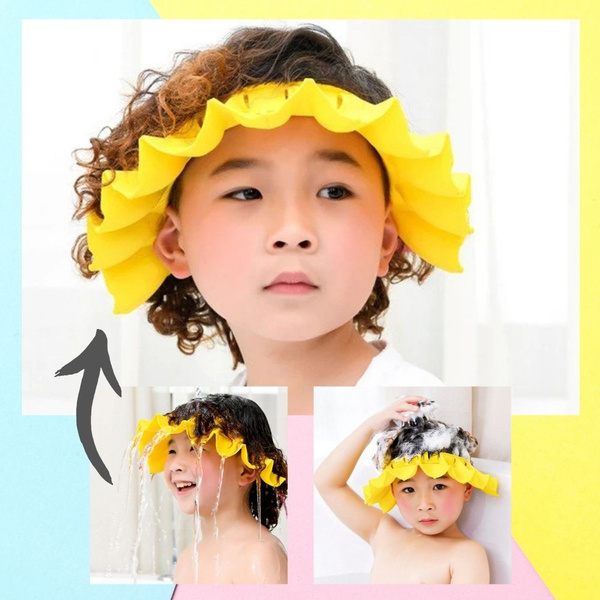 Toddler Shower Visor Cap, Safe Baby Eye Protector Hat for Bathing, Face Hair Ear & Head Washing
