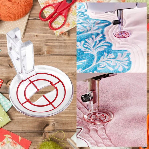 Free Motion Echo Presser Foot, Sewing Machine Quilting Ruler Templates