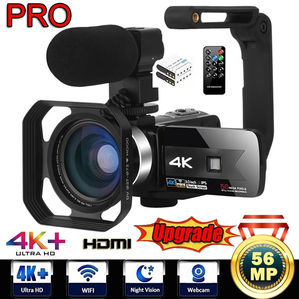 4K+ 4KPro Camcorder Video Camera Ultra HD Wi-Fi Digital Camera 56.0MP 3 ...