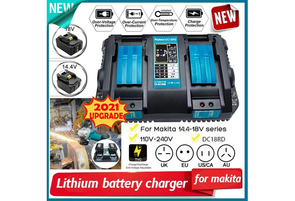 Uenighed Afhængig forråde 2021 NEW UPGRADE Double Fast Battery Charger For Makita DC18RA 3A 14.4V-18V  Battery 18 V Lithium Battery Charger Dc18rc 4A Battery Charger EU Plug  (US/EU/UK/ CNPlug) | Wish