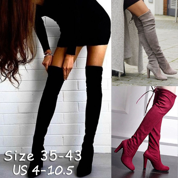 Plus size red outlet skirt knee high boots