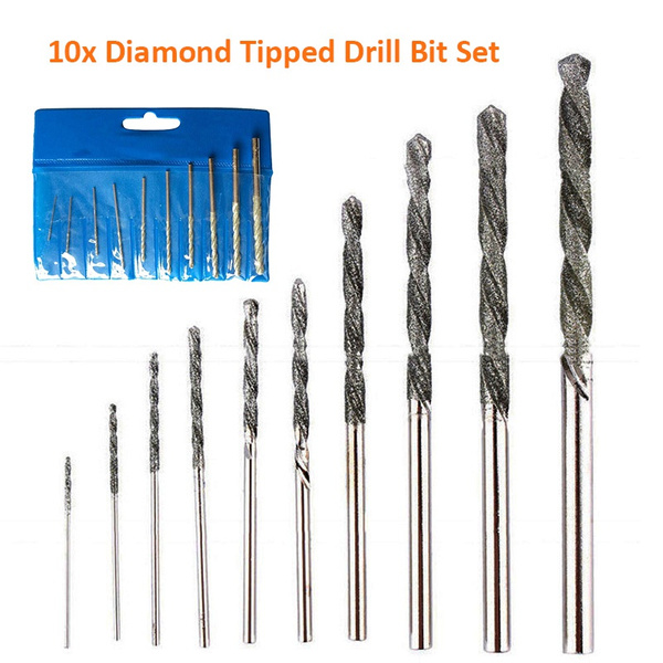 10pcs Diamond Tipped Drill Bit Set Drill Bits For Glass Tile 0.84.0mm