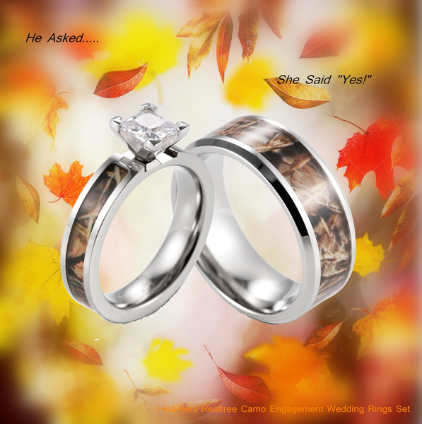 Camo engagement rings on sale his and hers