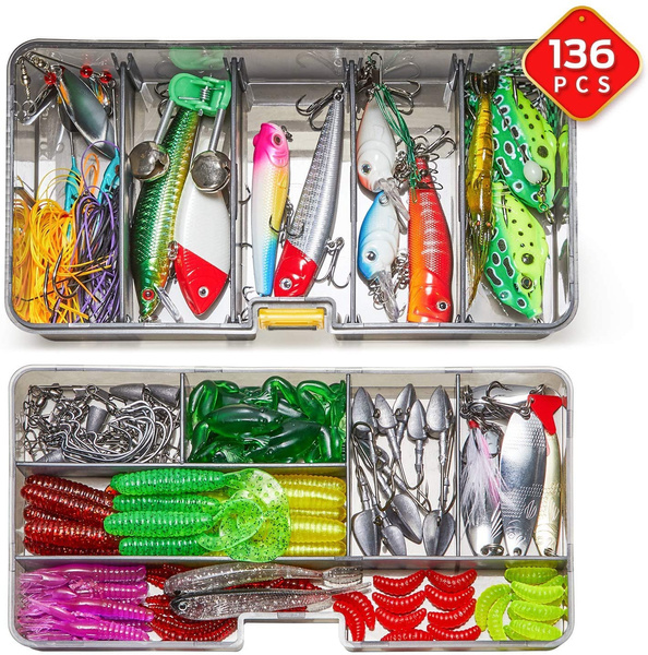 Fishing Lures, Top Water Fishing Lures with Soft and Hard Lure