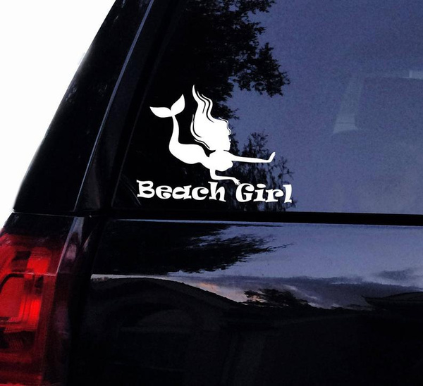 Mermaid Beach Girl Decal Swimming Mermaid Vinyl Car Decal Laptop Decal Car Window Wall Decor