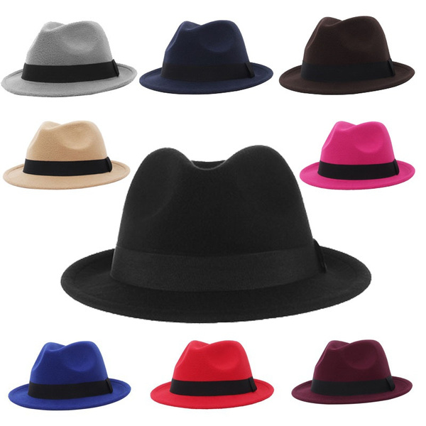 Spring Autumn Winter Fedoras Wide Brim Hat for Men Church Hat Women's Jazz  Hats