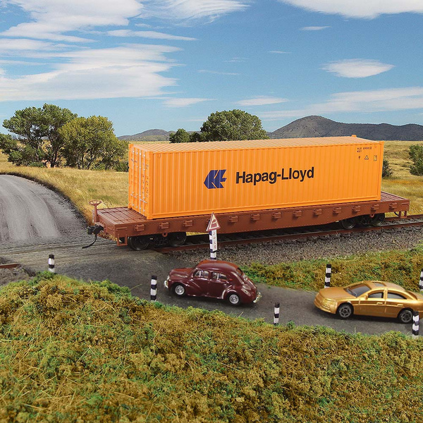 Evemodel C8741U 2pcs HO Scale 1:87 52' Flat Car Flatbed Transporter U.S