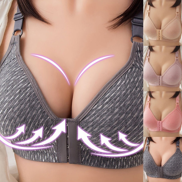 Women Sexy Front Closure Bra Full Cup Bra Comfortable Breathable Backless  Brassiere Bras Wireless Push-up Bras Plus Size