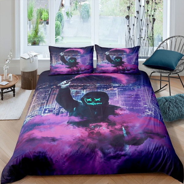 Man with A Smoke Grenade Bedding Set Smoke Bomb Duvet Cover Set ...