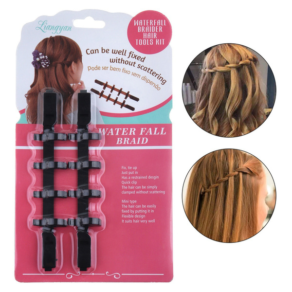 2 Pcs Waterfall Braid Creator Plastic Styling Tools Black Hair