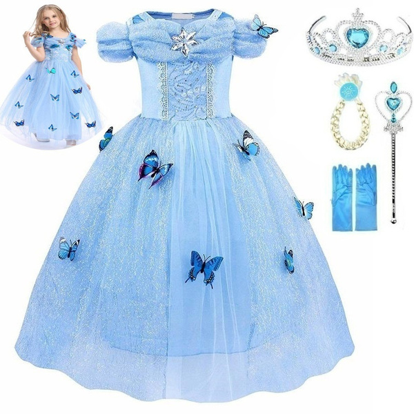 2021 New Princess Costume Butterfly Princess Dress Girl Party Role