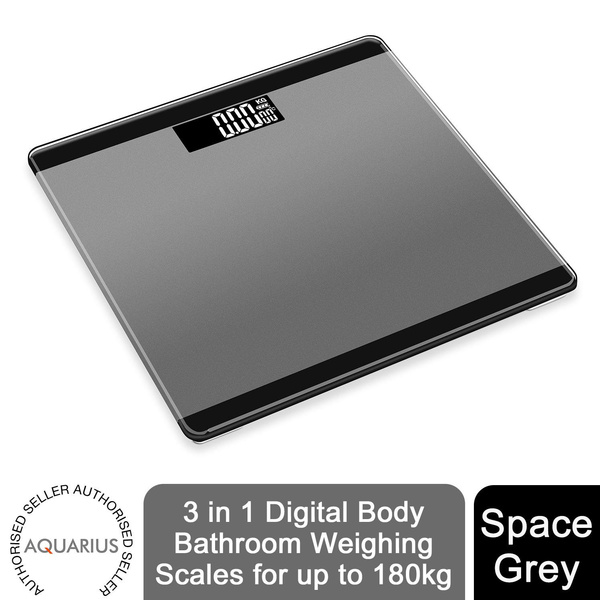 Aquarius 3 in 1 Digital Bathroom Scales with StepOn Technology, Space