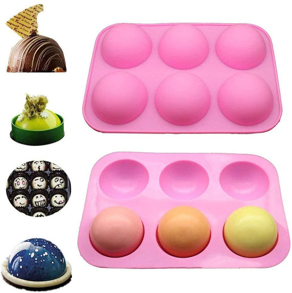 ,Silicone Half Ball Sphere Chocolate Cake Soap Muffin Pastry Jelly Mold Tray 