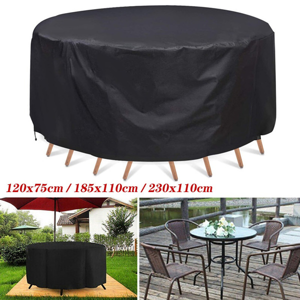 Round Waterproof Outdoor Garden Patio Table Chair Set Furniture Cover Large Size Wish Round Waterproof Outdoor Garden Patio, Large Round Outdoor Table And Chairs