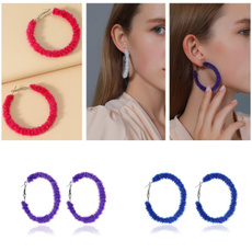 Hoop Earring, Jewelry, Simple, Pure Color