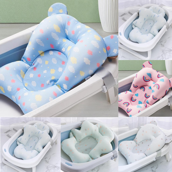 Infant Shower Cushion Bath Holder Mesh Pocket Newborn Seat Soft Cushion ...
