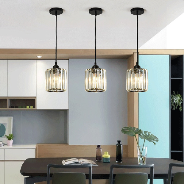 Mini Pendant Light Crystal Pendant Lighting Fixture Flush Mount Ceiling Lighting Fixture Adjustable Hanging Light for Dining Room Bedroom Kitchen ...