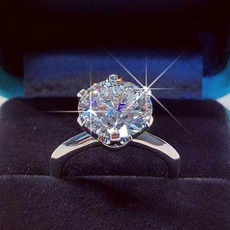 DIAMOND, Joyería de pavo reales, 925 silver rings, Engagement Ring