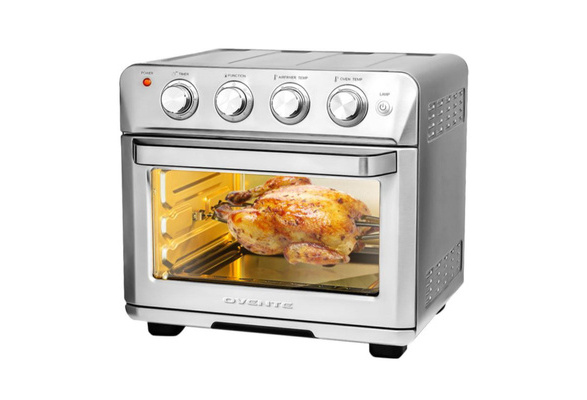 Ovente Air Fryer Toaster Oven Combo 26 Quart, Silver OFM2025BR