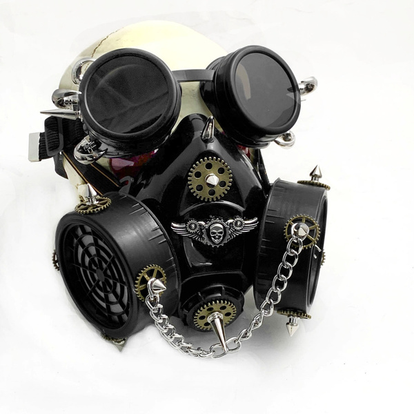 Men's Steampunk Gas with Goggles Cosplay Gothic Mask | Wish