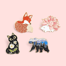 cute, brooches, Prendedores, Fox