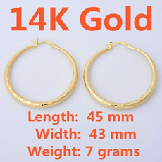 14kgoldearring, yellow gold, Hoop Earring, Jewelry