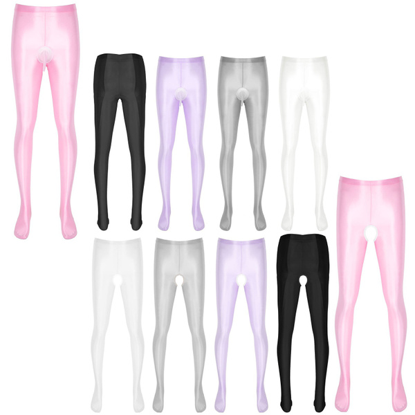 Mens Sissy Glossy Stretchy Footed 