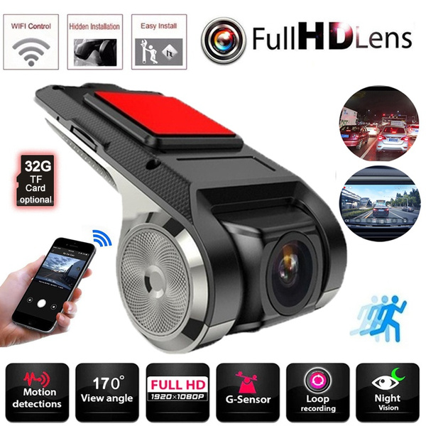 1080P Vehicle Dash Cam Camera WiFi+USB G-Sensor DVR Video Recorder Night Vision