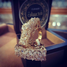 Engagement Wedding Ring Set, gold, Classics, baguefemme