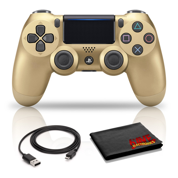 Playstation 4 DualShock 4 Wireless Controller (Gold) Bundle with Micro USB  Cable + Cleaning Cloth