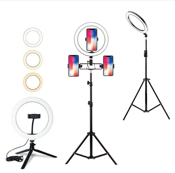 Dimmable LED Selfie Ring Light With Tripod USB Selfie Light Ring Lamp ...