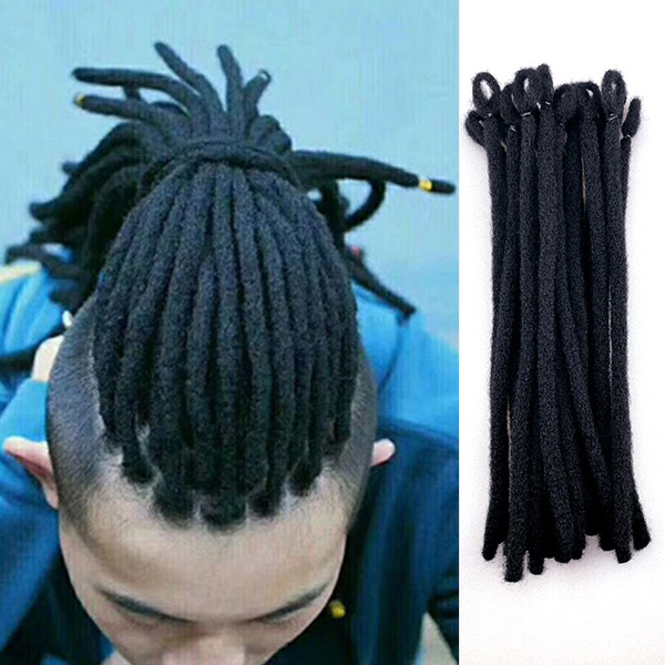 30cm Soft Handmade Dreadlocks Crochet Hair Extensions For Hip-hop Black Men  Synthetic Reggae Dreadlocks Hair