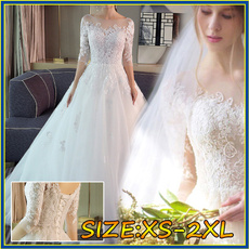 Plus Size, Lace, Sleeve, Bride