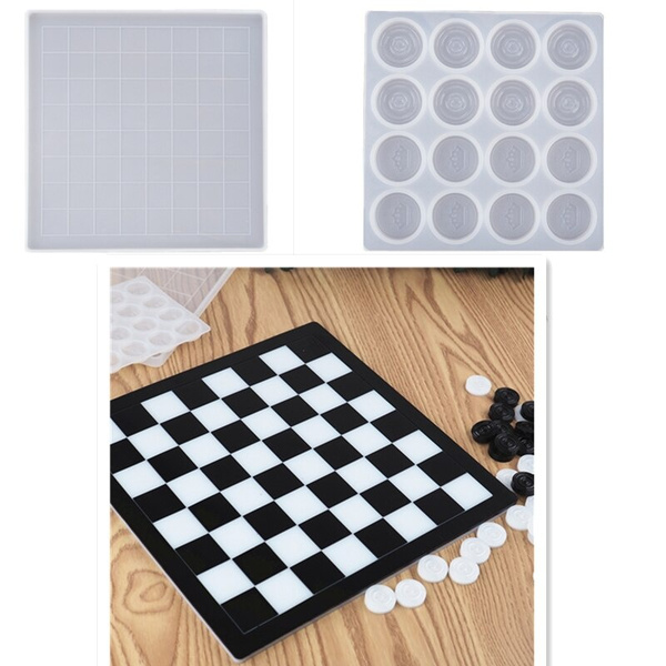 DIY Handmade Chess Set and Checker Game Board Resin Casting Mold ...