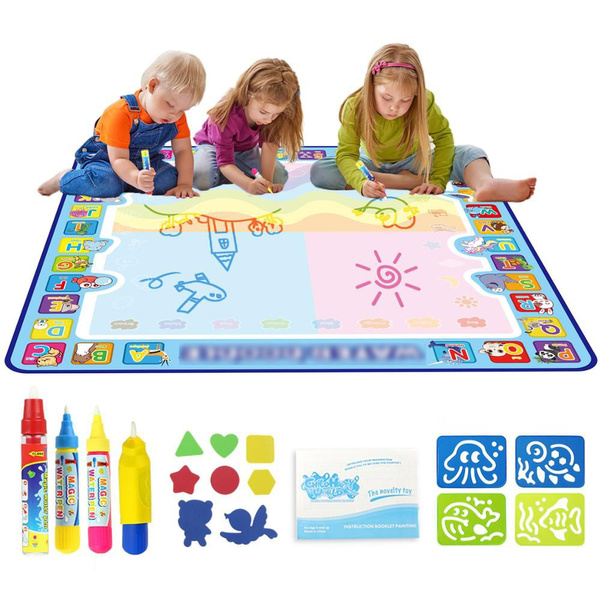 Water Doodle Painting Writing Pen Kids Toy, Water Drawing Mat