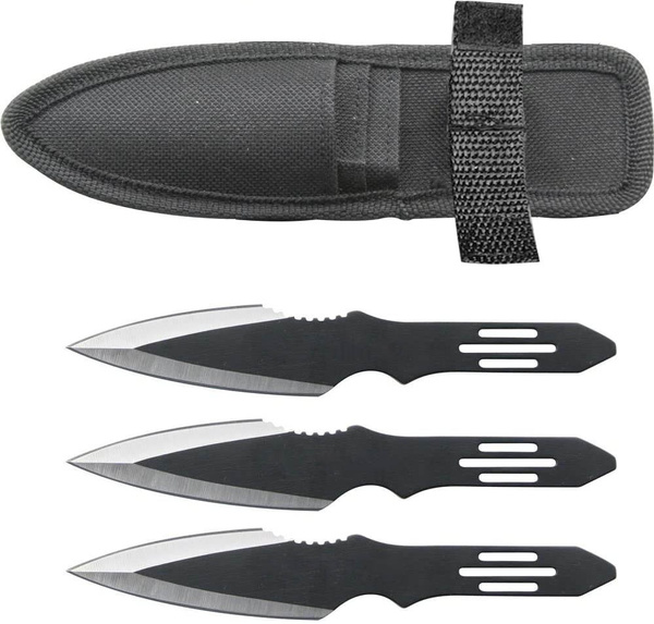 3 Pcs 6 Full Tang Steel Throwing Knife Set Fixed Blade Throwers with Sheath