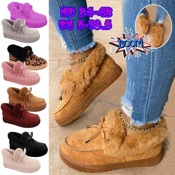 fur platform moccasins