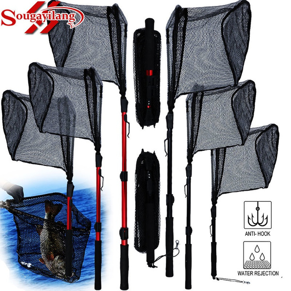 Sougayilang Folding Fishing Brail Net Telescopic Fishing Landing Net Scoop  Net