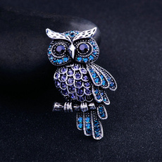 Owl, DIAMOND, Jewelry, Pins