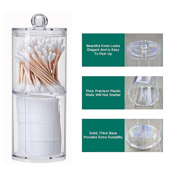 Cotton Ball and Swab Holder Organizer Clear Acrylic Cotton Pad